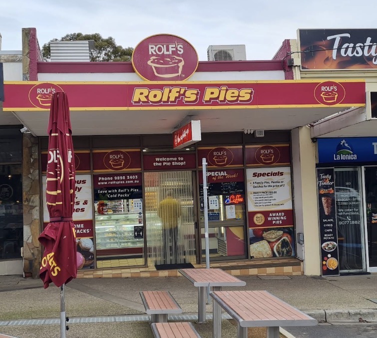 Rolf's Pies storefront in Box Hill South